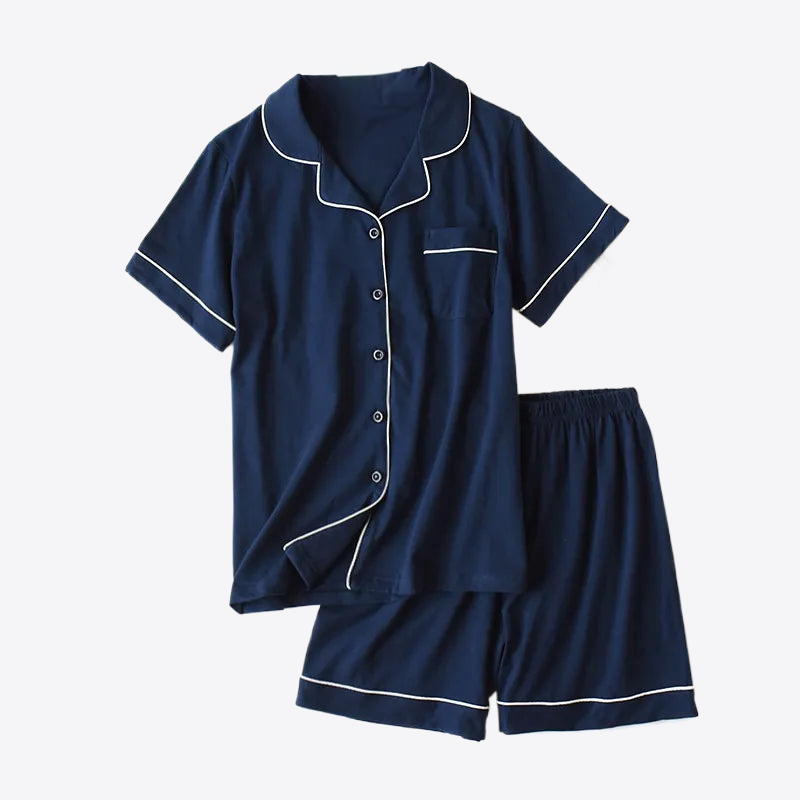 Coastal Retreat Short Sleeves Cotton Womens Pajama Set