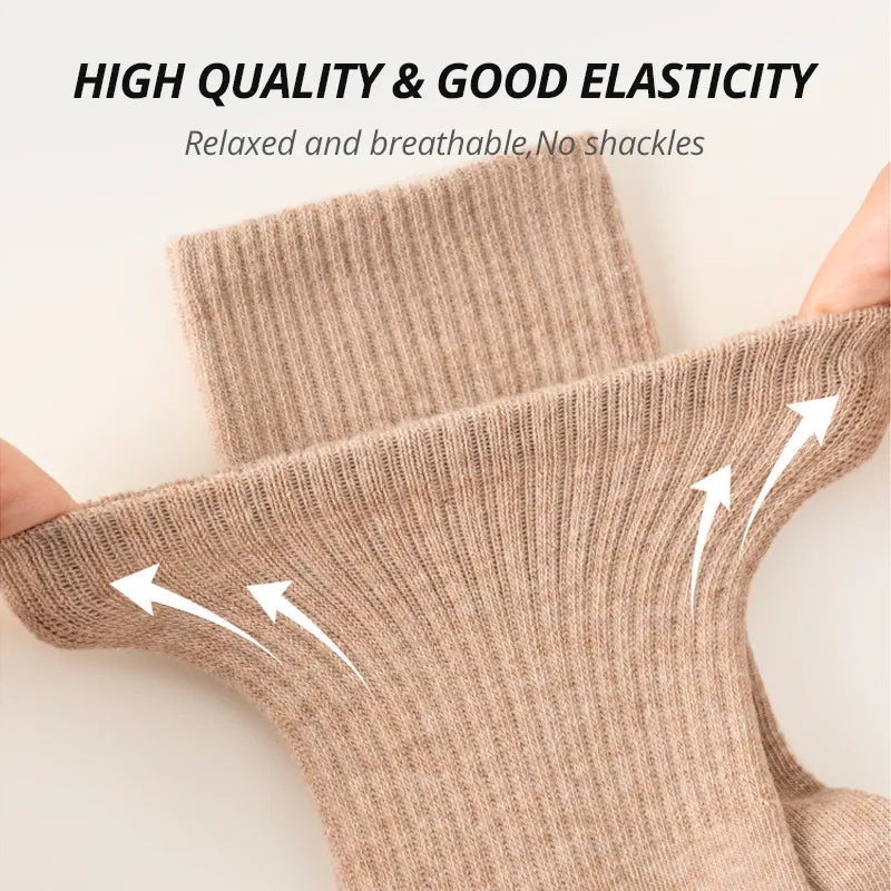 Autumn Foilage 5 Pcs 100% Cotton Mens Socks | Hypoallergenic - Allergy Friendly - Naturally Free
