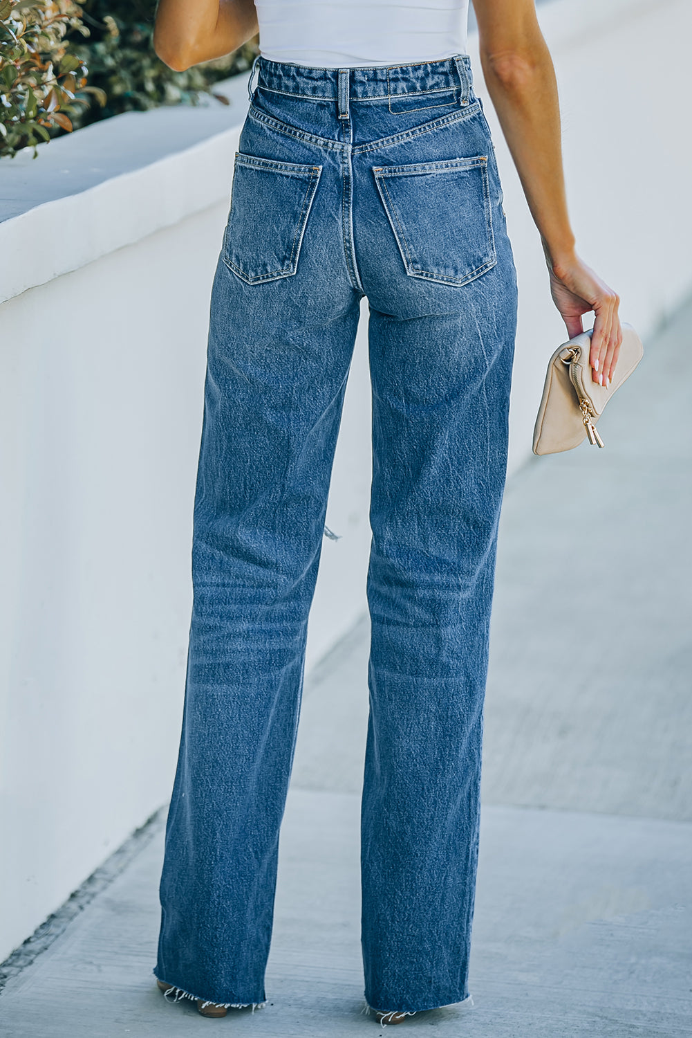 Azure Sky High-Rise Cotton Jeans | Hypoallergenic - Allergy Friendly - Naturally Free