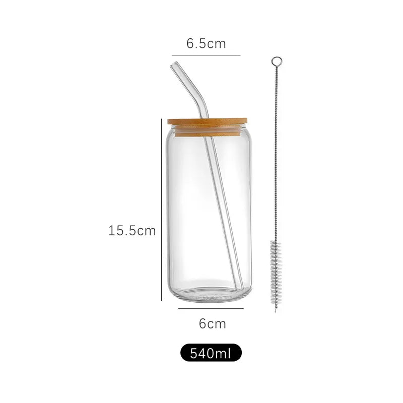 Bamboo Crystal Glass Cup With Bamboo Lid and Glass Straw | Hypoallergenic - Allergy Friendly - Naturally Free