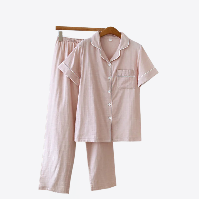 Camellia Bloom 100% Cotton Womens Pajama Set | Hypoallergenic - Allergy Friendly - Naturally Free