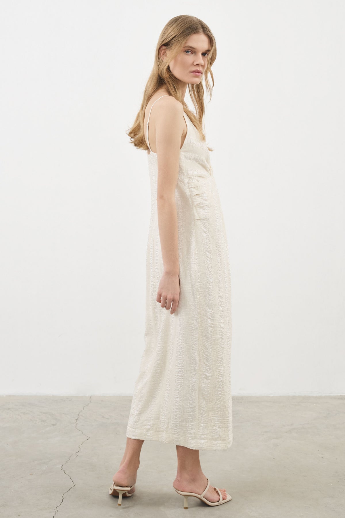THE HAND LOOM Celia 100% Organic Cotton Womens Dress - Natural