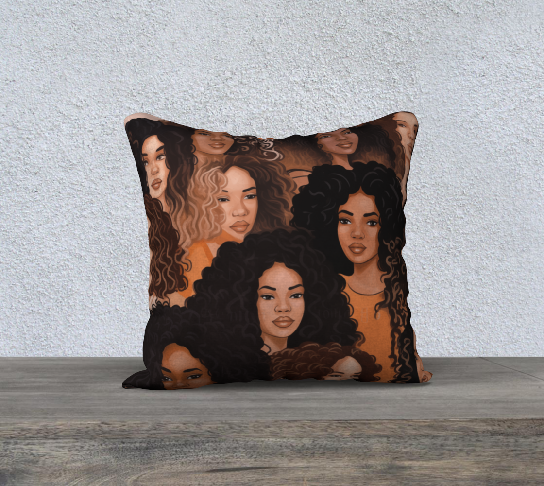 Curly Girl Tribe Throw Pillow Cover | Hypoallergenic - Allergy Friendly - Naturally Free