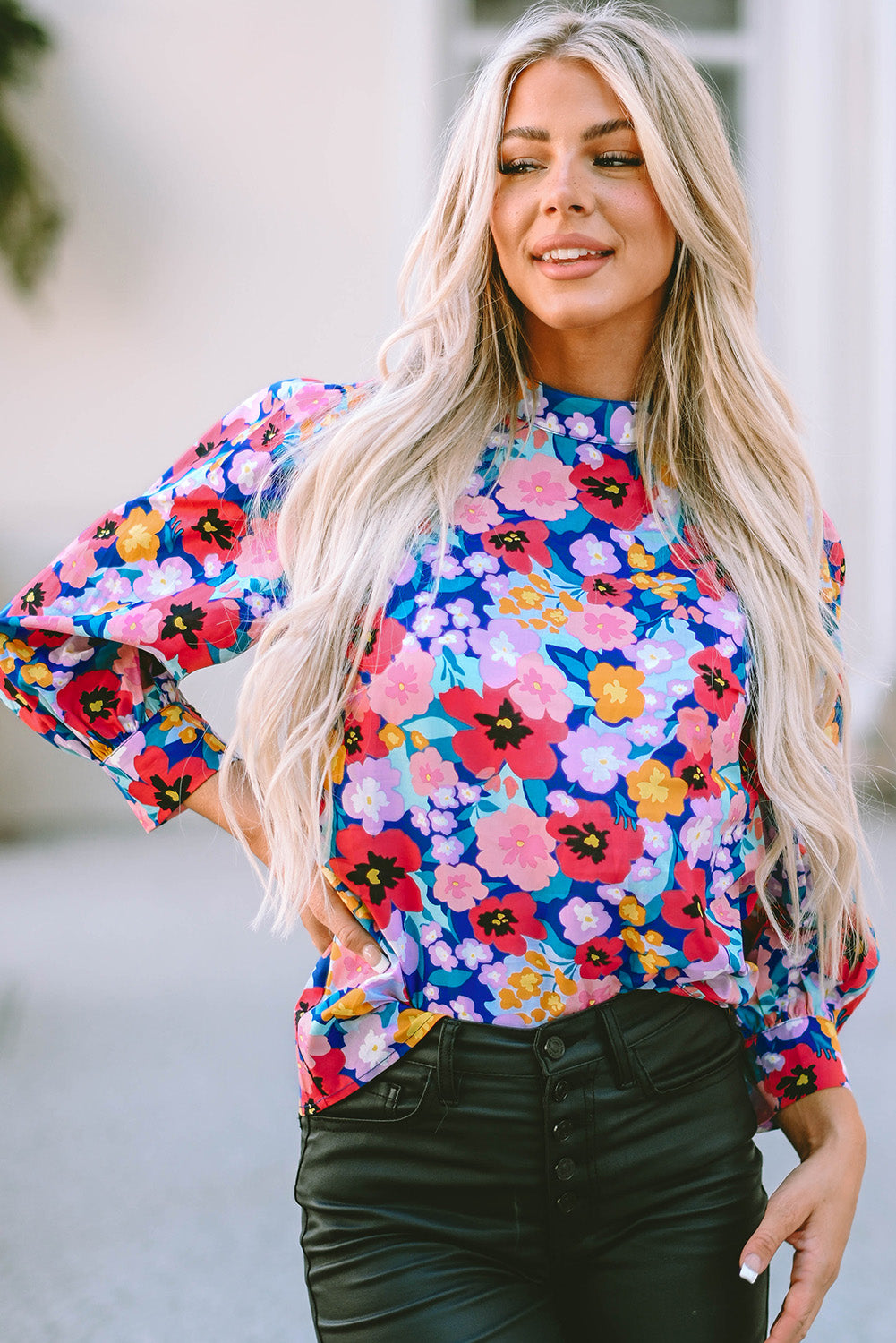 Floral Serenade Long Sleeve 100% Cotton Blouse | Hypoallergenic - Allergy Friendly - Naturally Free