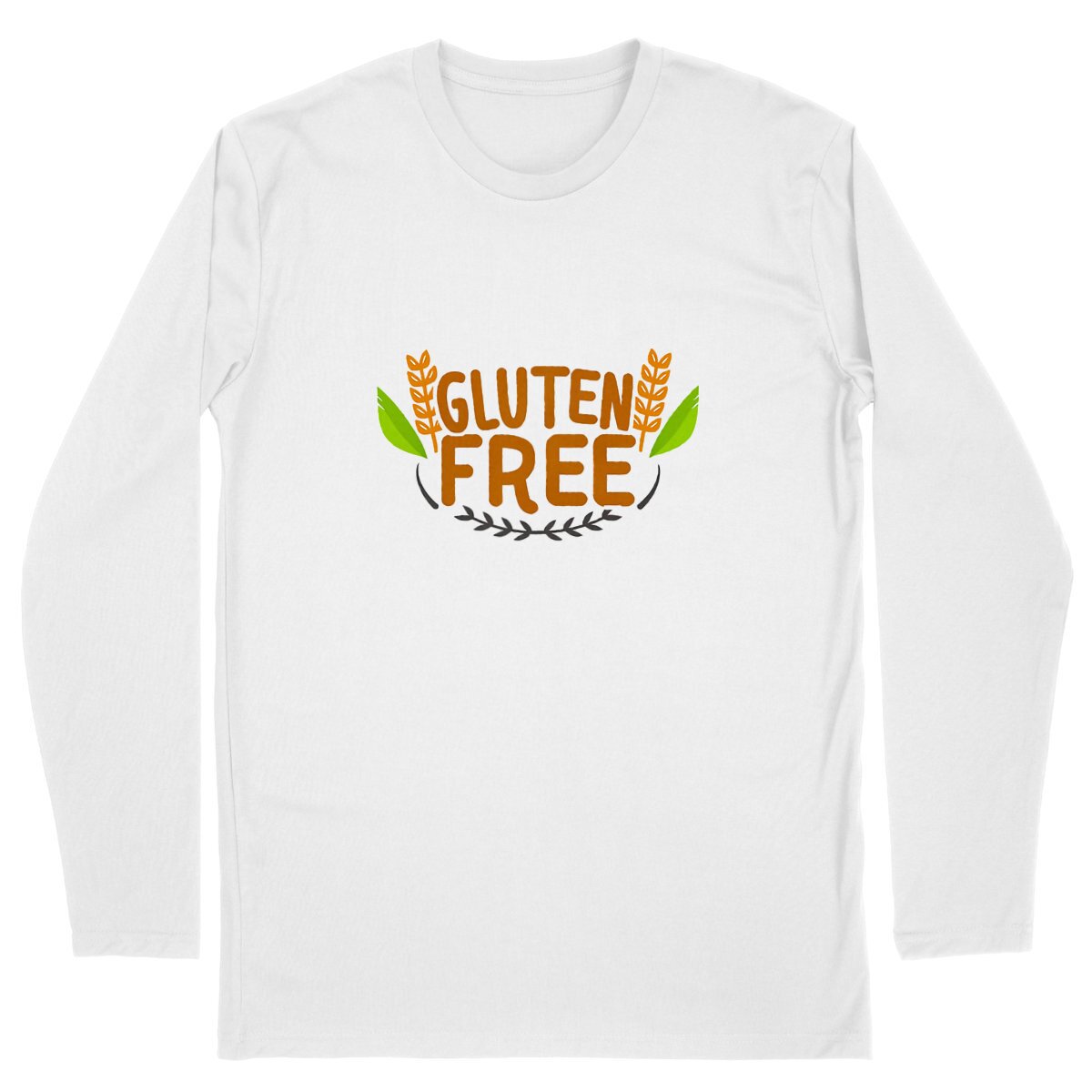 Gluten Free Long Sleeves Organic Cotton Graphic Mens Shirt | Hypoallergenic - Allergy Friendly - Naturally Free