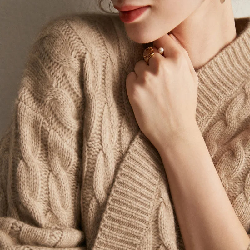 Grain Fields Cardigan Cashmere Womens Sweater | Hypoallergenic - Allergy Friendly - Naturally Free