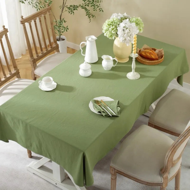Green Leaf 100% Cotton Table Cloth | Hypoallergenic - Allergy Friendly - Naturally Free
