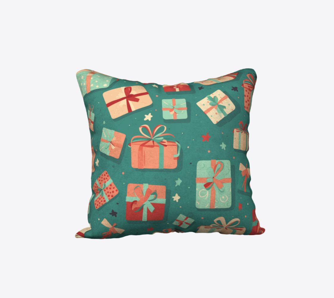 Holiday Gifts Throw Pillow Cover | Hypoallergenic - Allergy Friendly - Naturally Free