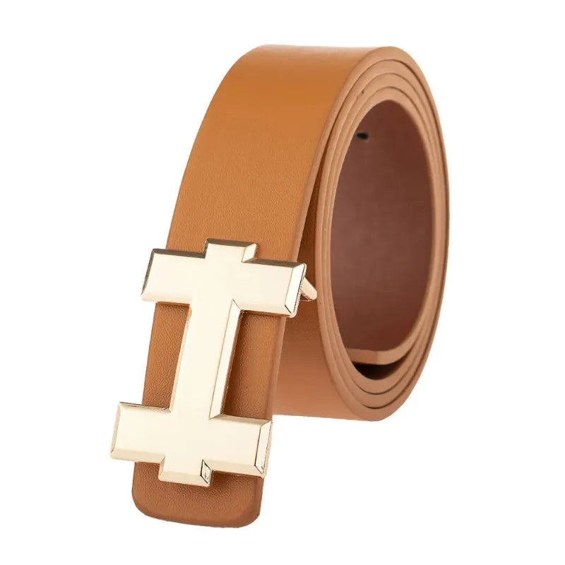 Ivory Sands Gold Buckle Vegan Leather Belt | Hypoallergenic - Allergy Friendly - Naturally Free