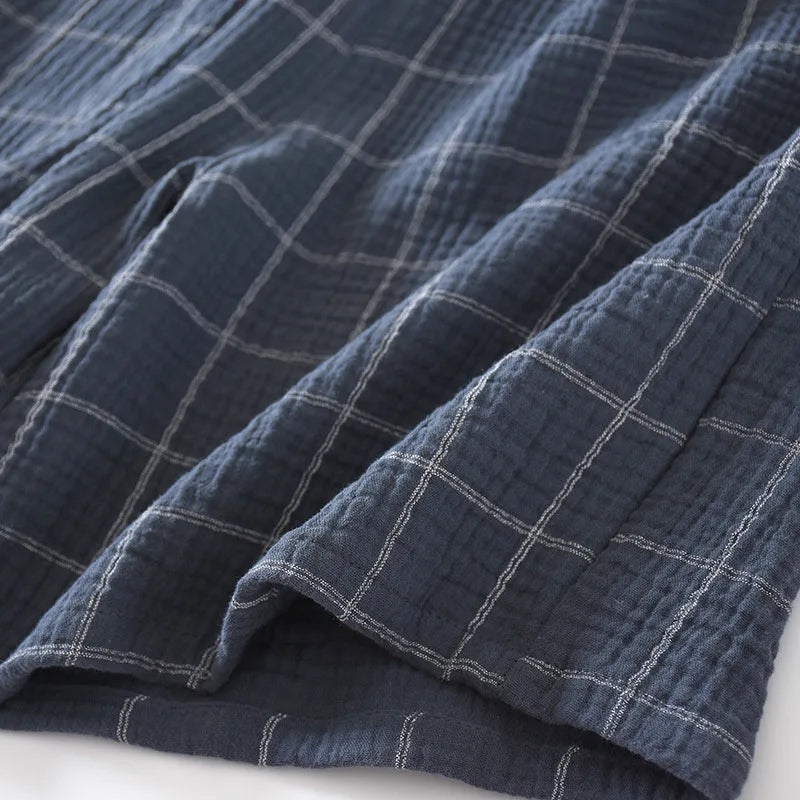 Lake Azul Plaid 100% Cotton Mens Pajama Shorts | Hypoallergenic - Allergy Friendly - Naturally Free