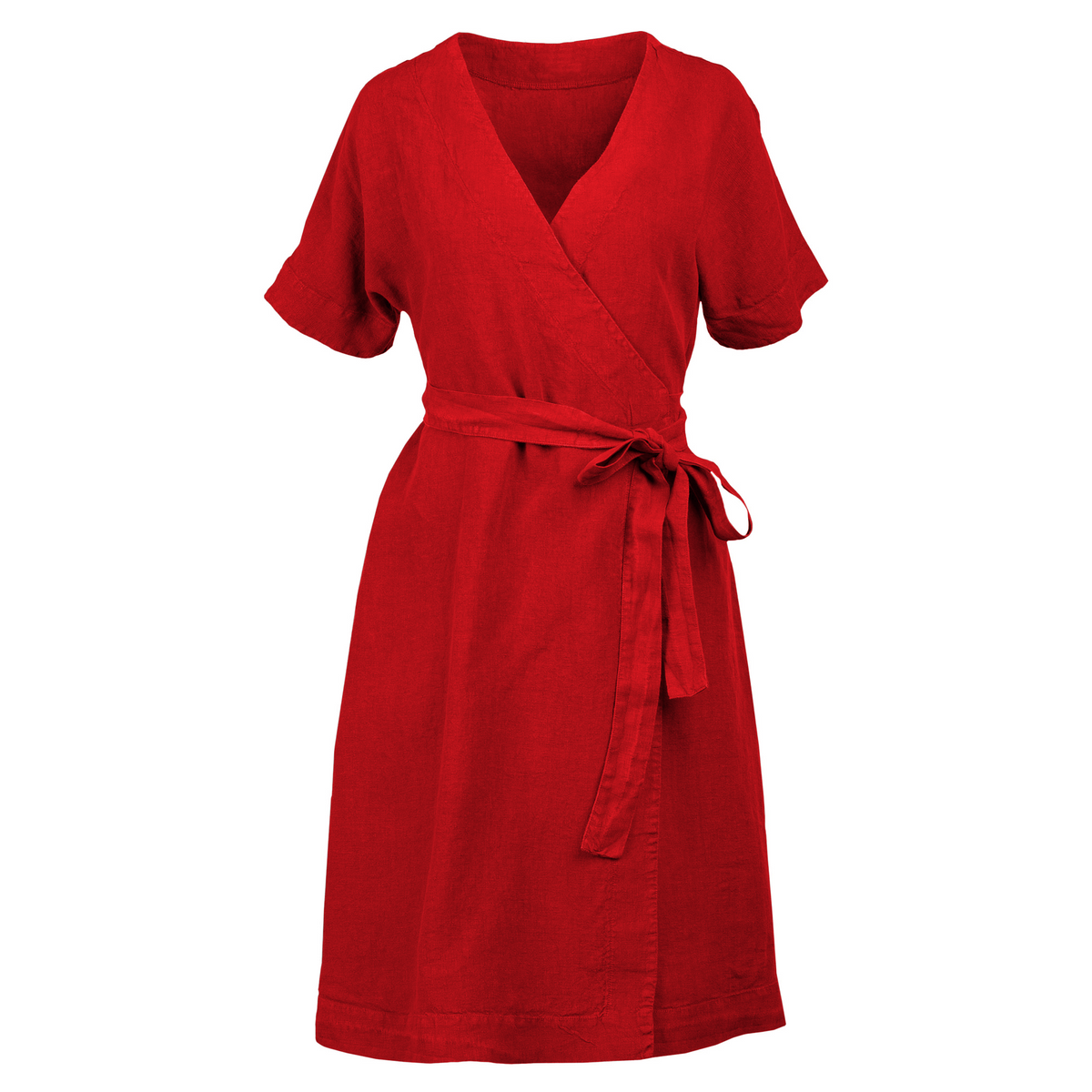 MENIQUE 100% Linen Womens Dress Eliana Pure Red