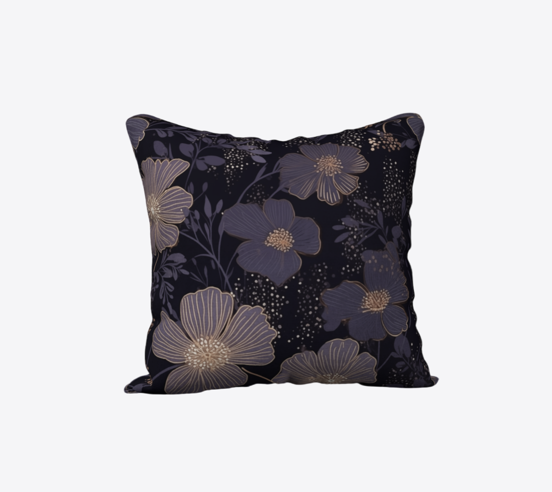 Majestic Garden Floral 100% Cotton Throw Pillow | Hypoallergenic - Allergy Friendly - Naturally Free