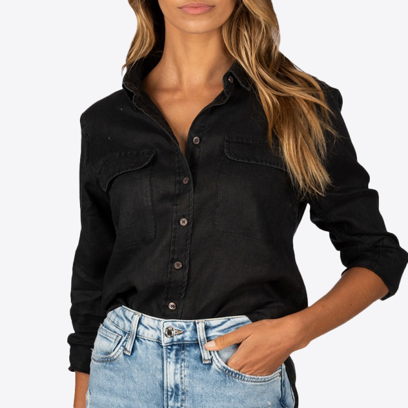 Midnight Forest Button Up Organic Cotton Blouse | Hypoallergenic - Allergy Friendly - Naturally Free