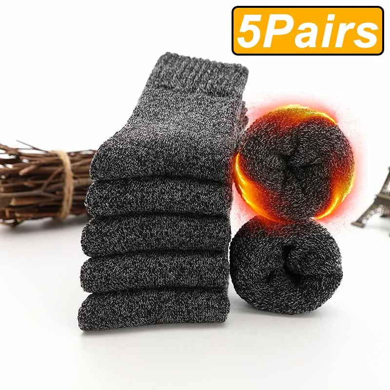Mountain Horizon 5Pcs 100% Merino Wool Socks | Hypoallergenic - Allergy Friendly - Naturally Free