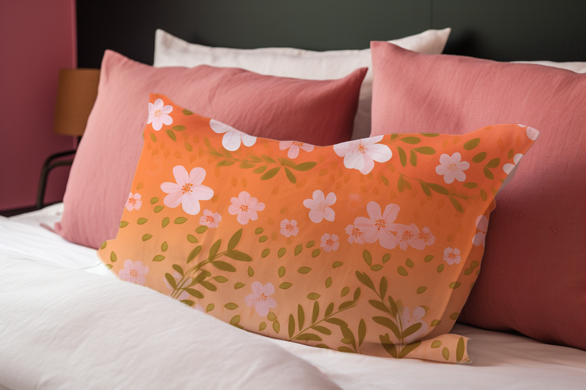 Peach Floral Blossom Pillowcase | Hypoallergenic - Allergy Friendly - Naturally Free