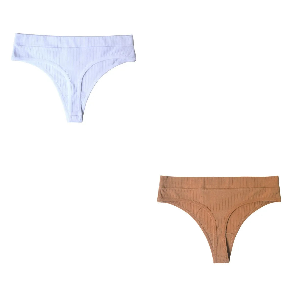 Peachy Tango 2Pcs Thongs Cotton Womens Underwear | Hypoallergenic - Allergy Friendly - Naturally Free