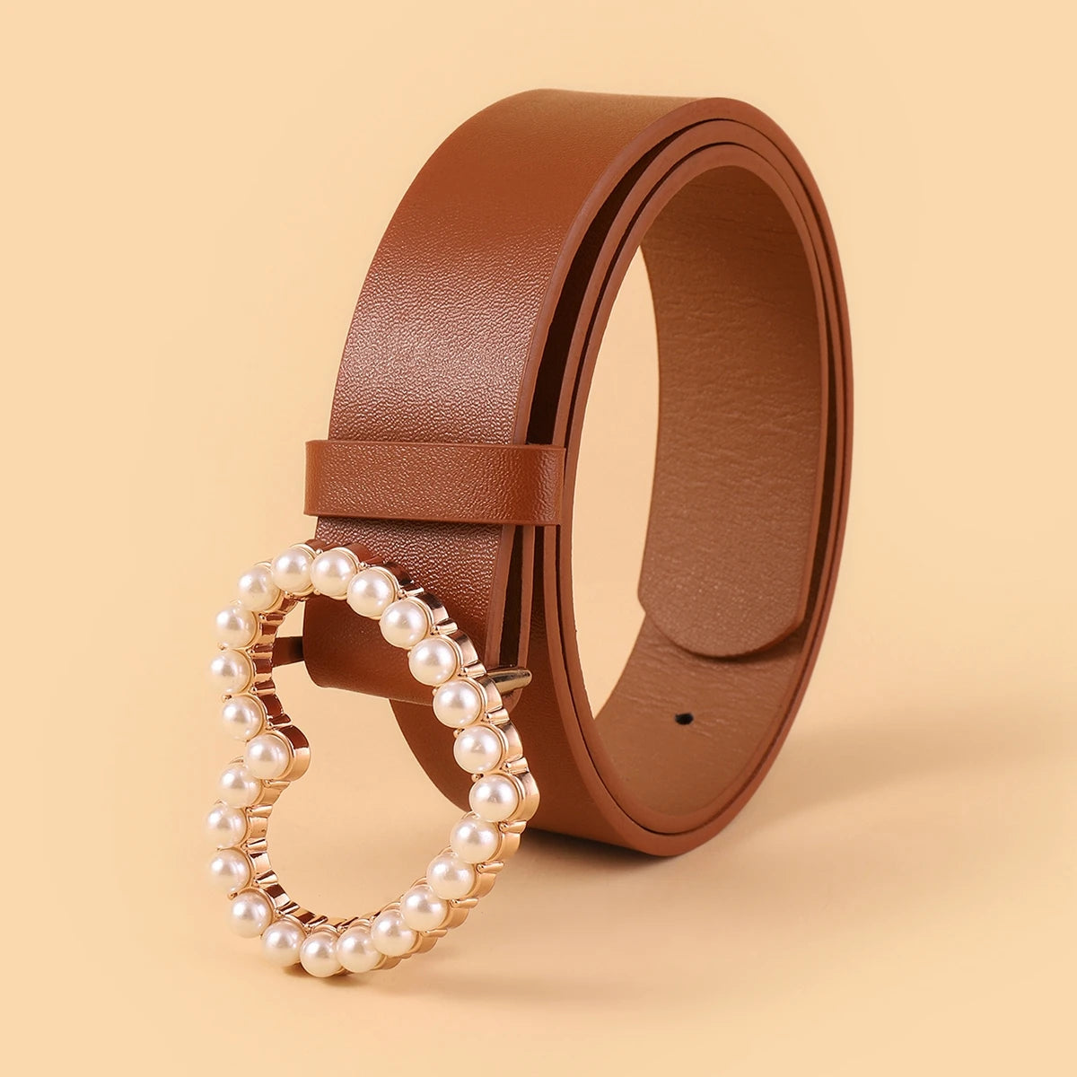 Pearl Hearts Vegan Leather Womens Belt | Hypoallergenic - Allergy Friendly - Naturally Free