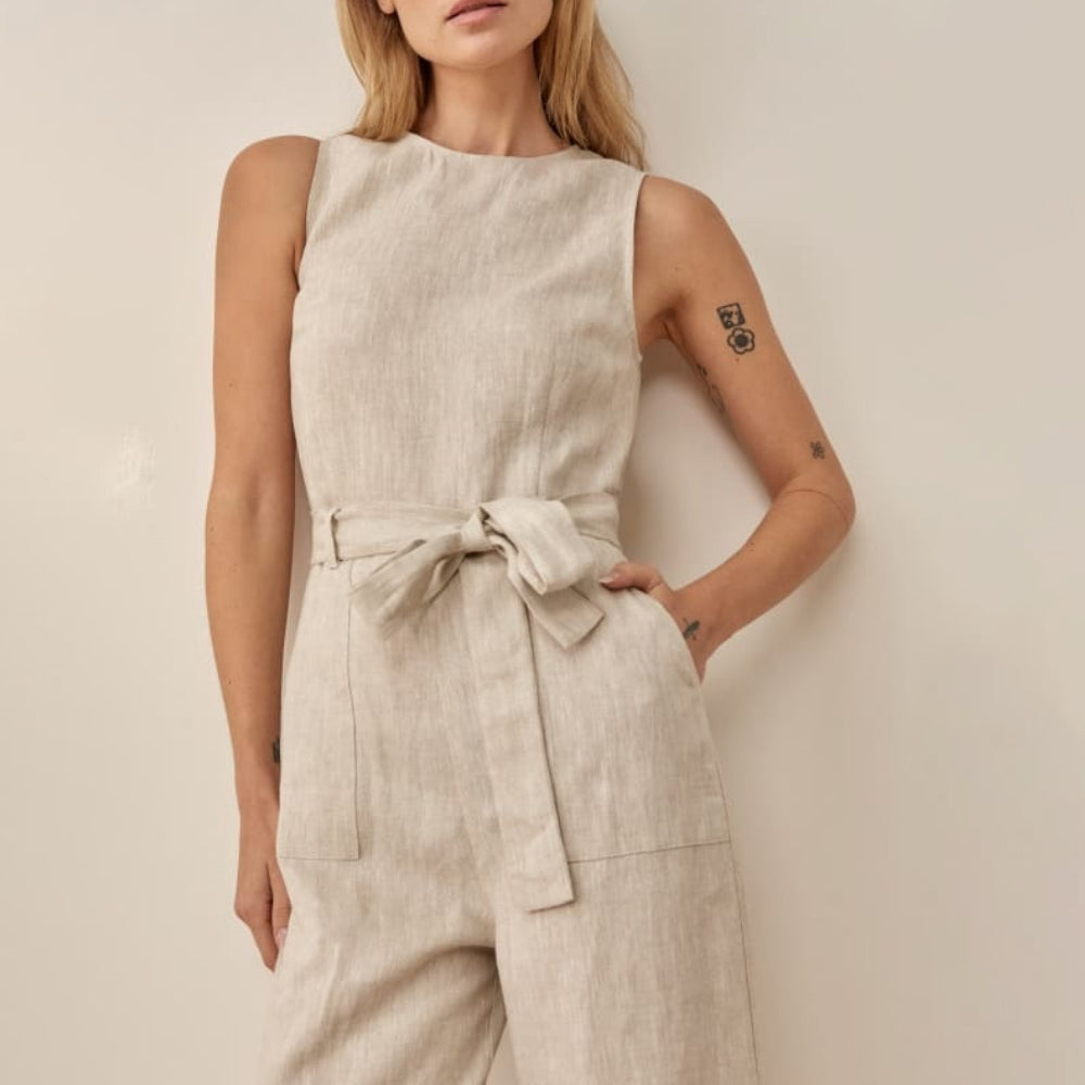 Rustic Grove 100% Linen Jumpsuit | Hypoallergenic - Allergy Friendly - Naturally Free