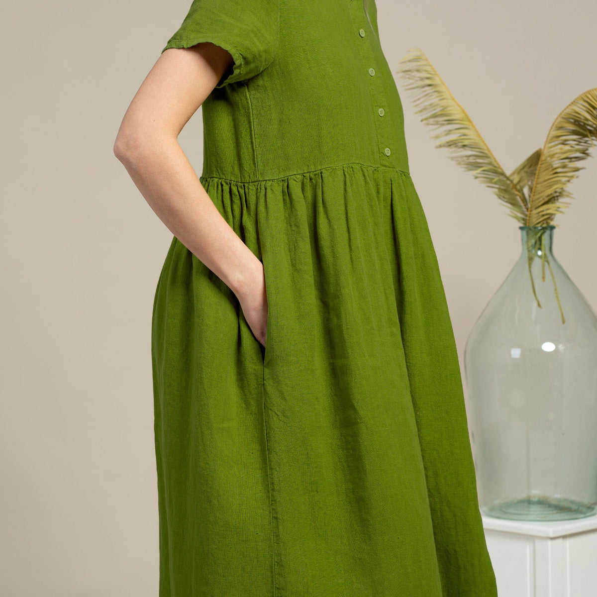 MENIQUE Smock Dress Maria Forest Green