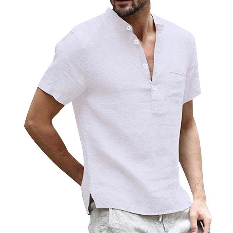 Sage Serenade Casual Linen Mens Shirt | Hypoallergenic - Allergy Friendly - Naturally Free
