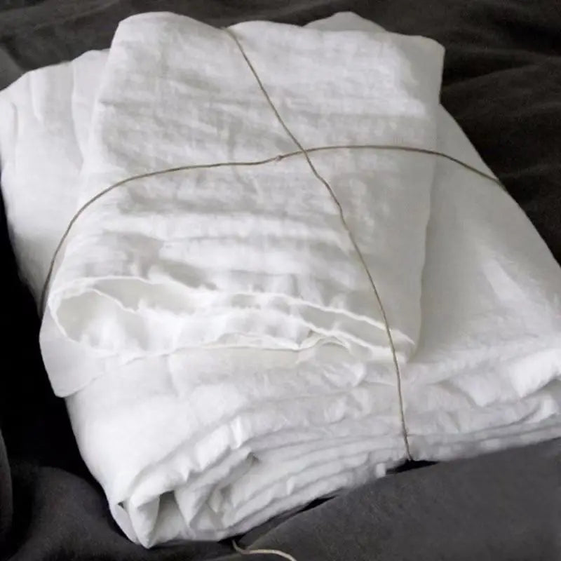 Earth Bloom 3Pcs 100% Linen Flat Bed Sheet & 2 Pillowcases Set