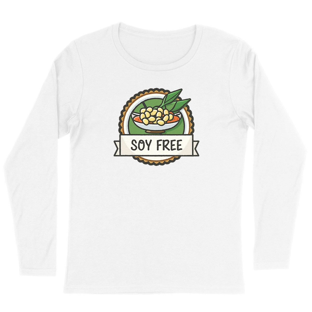 Soy Free Bowl Long Sleeve Organic Cotton Graphic Shirt | Hypoallergenic - Allergy Friendly - Naturally Free
