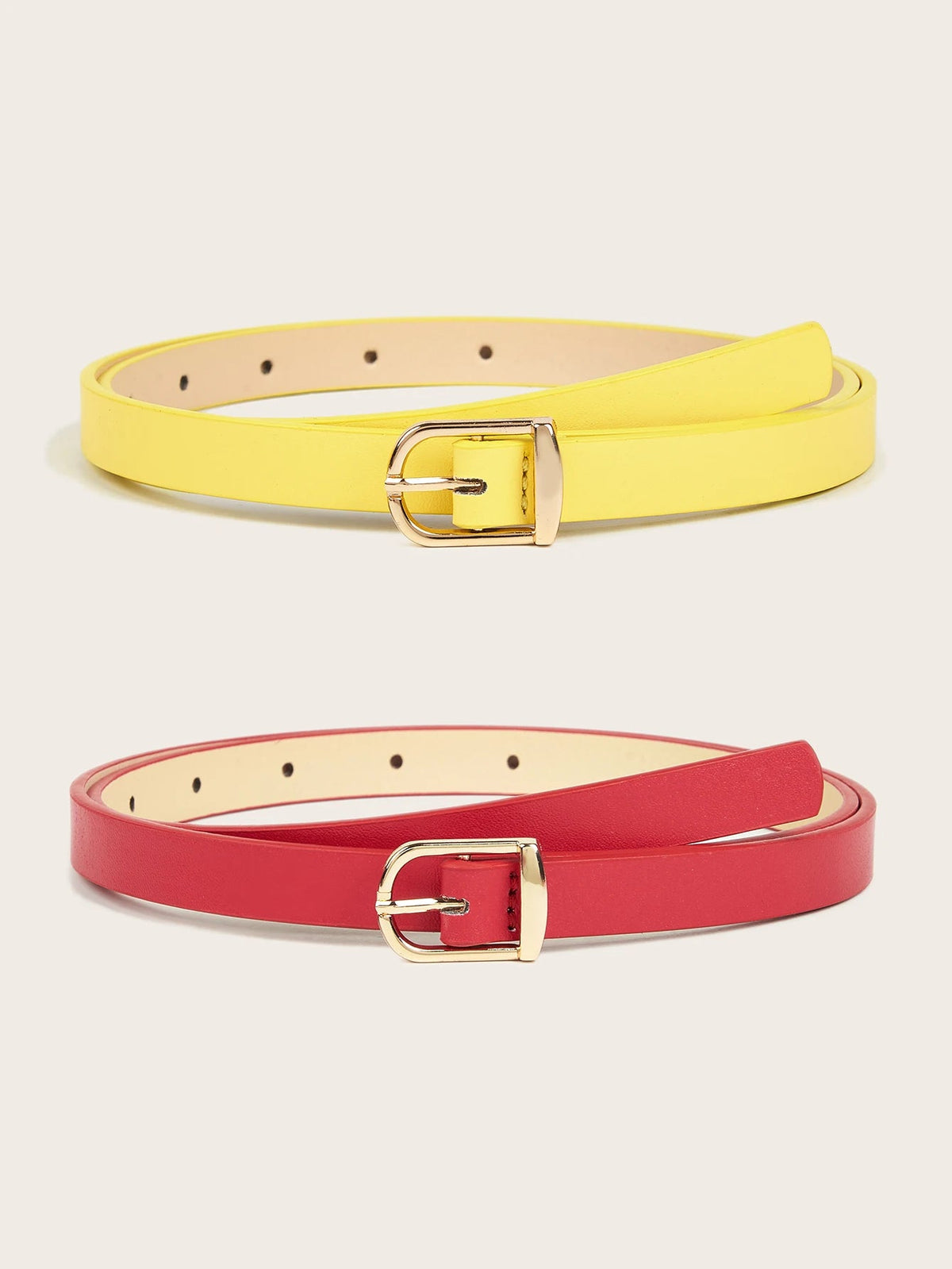Spring Pastels 2Pcs Vegan Leather Womens Belt | Hypoallergenic - Allergy Friendly - Naturally Free