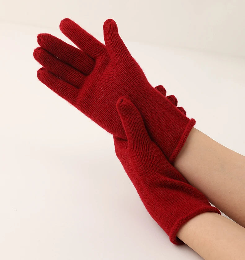 Winter's Warmth Knit 100% Cashmere Womens Gloves | Hypoallergenic - Allergy Friendly - Naturally Free