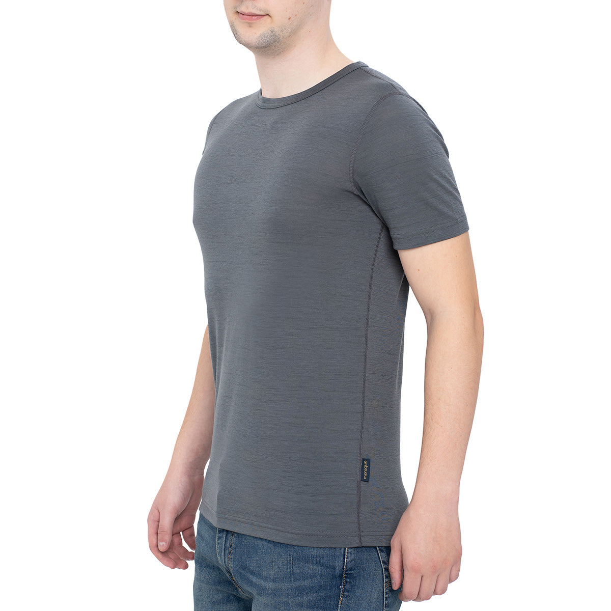 MENIQUE 100% Merino Wool Mens Shirt Perfect Grey