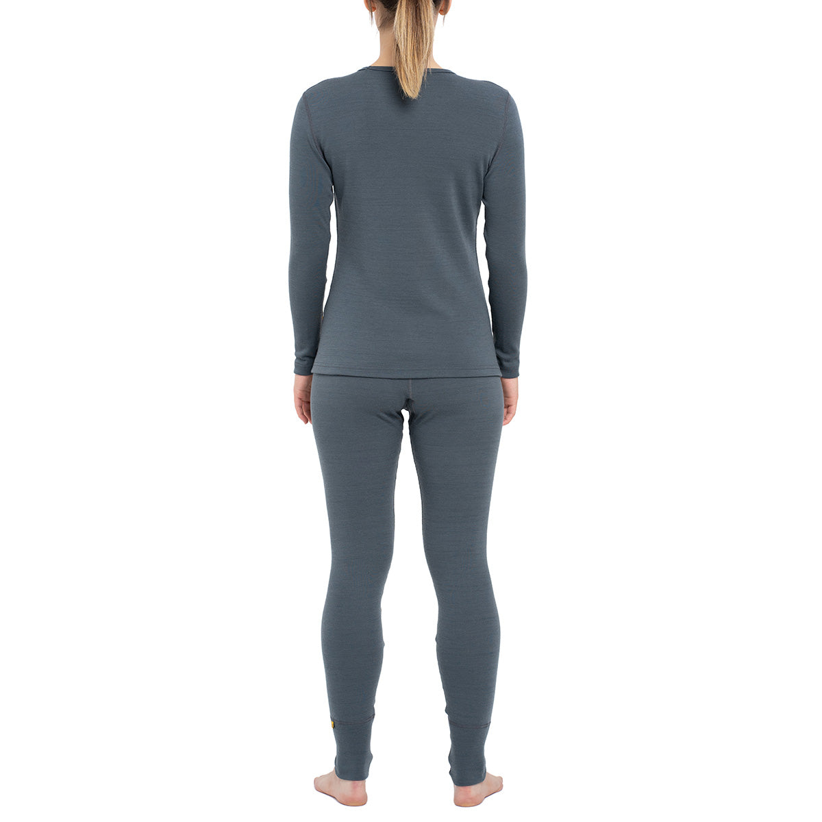MENIQUE 100% Merino Wool Womens Long Sleeve & Bottoms 2-Piece Perfect Grey