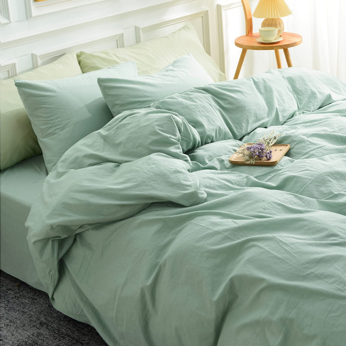 Pure Serenity Solid Organic Cotton Duvet Cover & Pillowcase Set