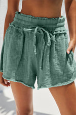 Night Shore Crinkled 100% Cotton Womens Shorts