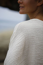 THE HAND LOOM Siena Top - Natural with Gold Stripes