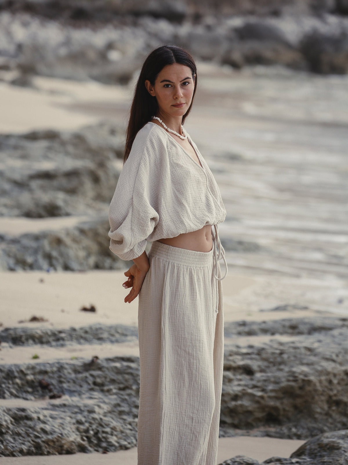 THE HAND LOOM Siena Top - Oatmeal