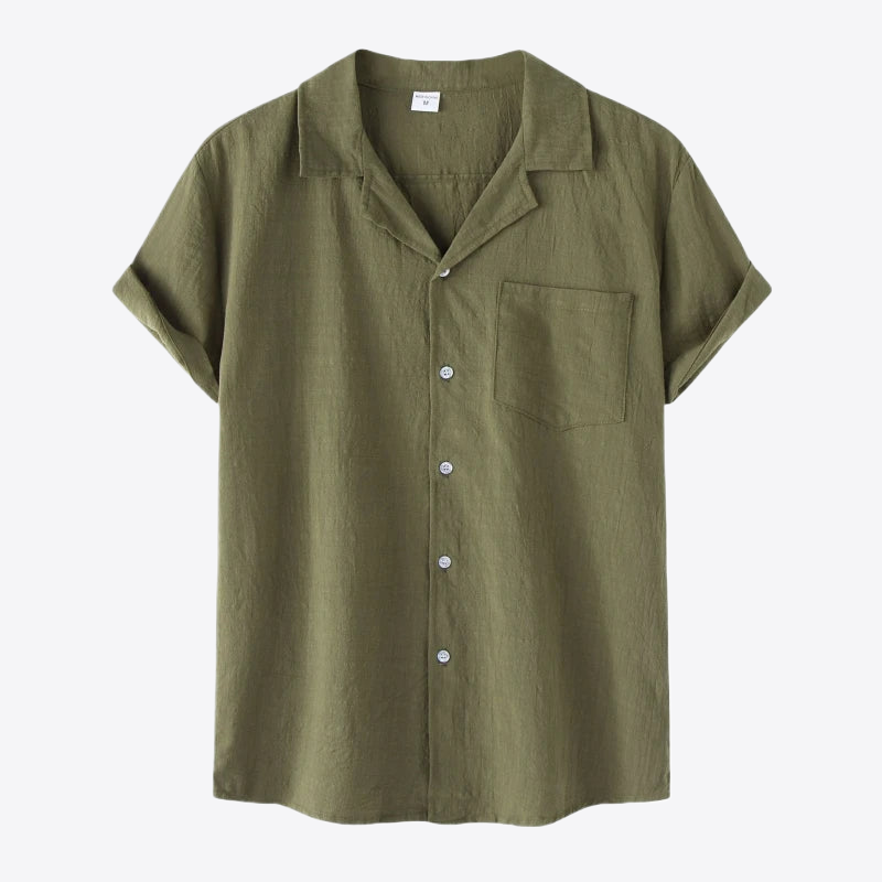 Mint Green Cotton Linen Mens Top