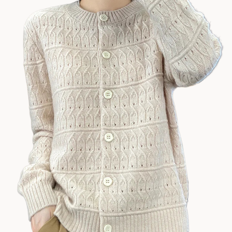 Natural Earthtones nce 100% Cashmere Womens Cardigan