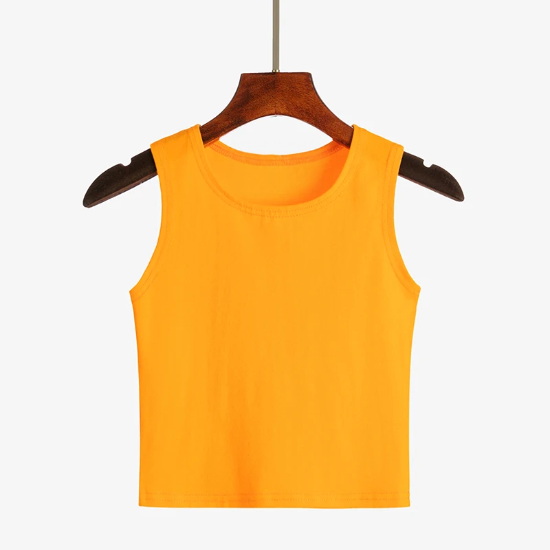 Orange Marmalade Basic Cotton Womens Crop Top