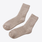 White Nectarine Fleece 100% Wool Womens Socks