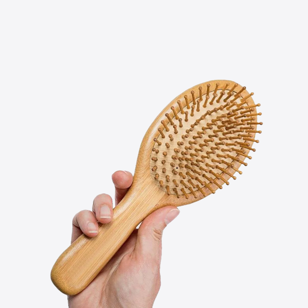 Natural Strands 100% Bamboo Hair Brush Prevents Hair Loss