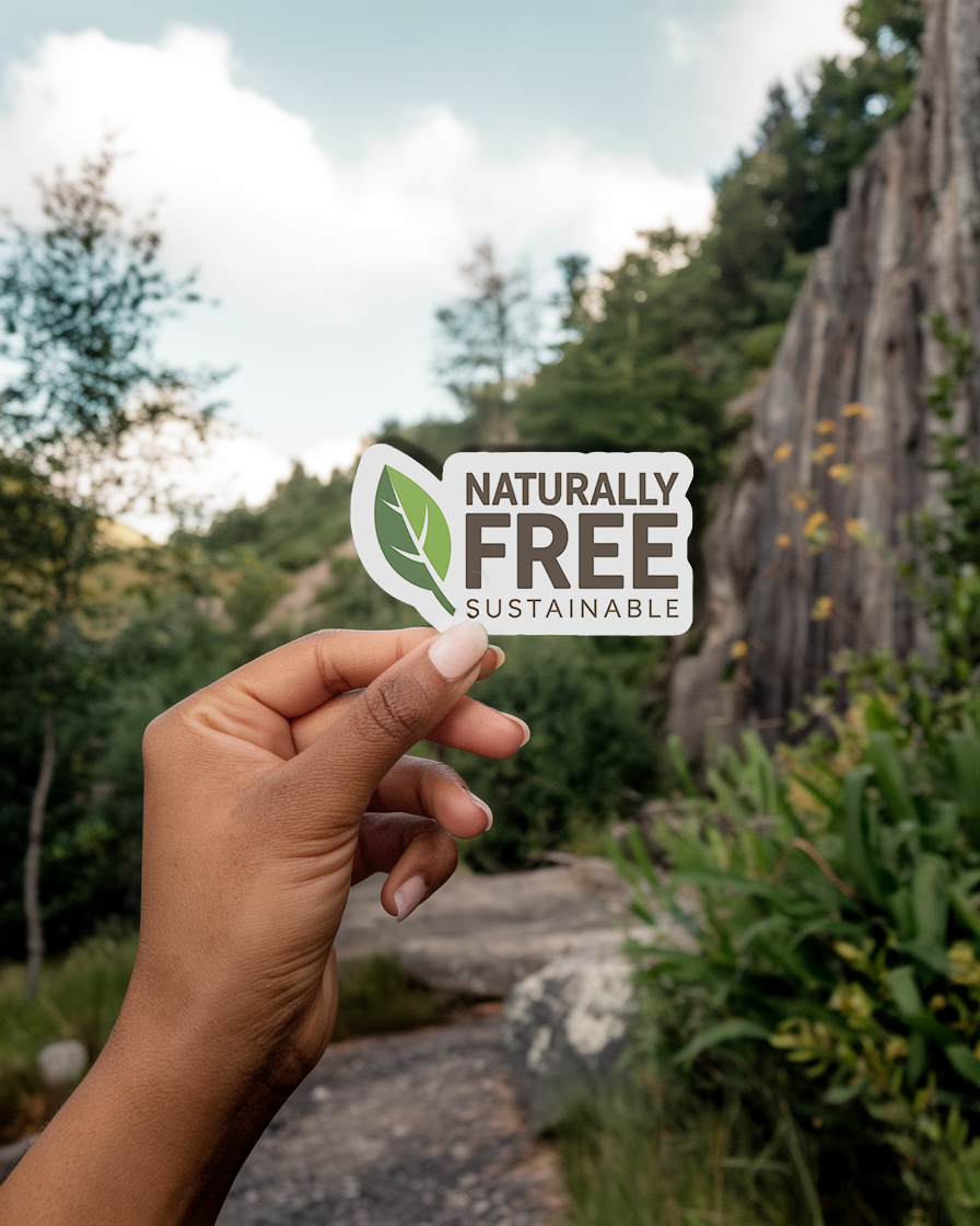 Naturally Free Brand Biodegradable Eco-Friendly Sticker Decal