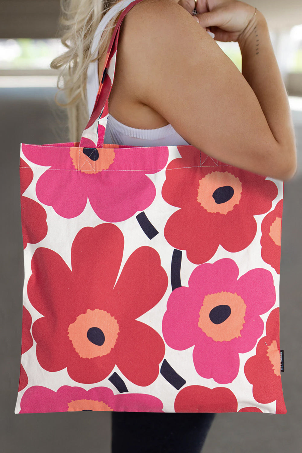 Flower Power Canvas 100% Cotton Womens Tote Bag