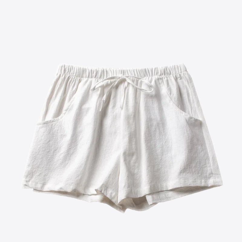 Gala Apple Drawstring Cotton Linen Womens Activewear Shorts