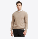 Coffee Spice Knit 100% Cashmere Mens Sweater Men