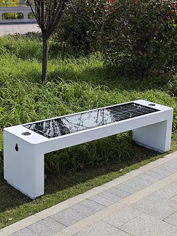 Energy Savers Outdoor Solar Powered Park Bench With WIFI & Charging Station