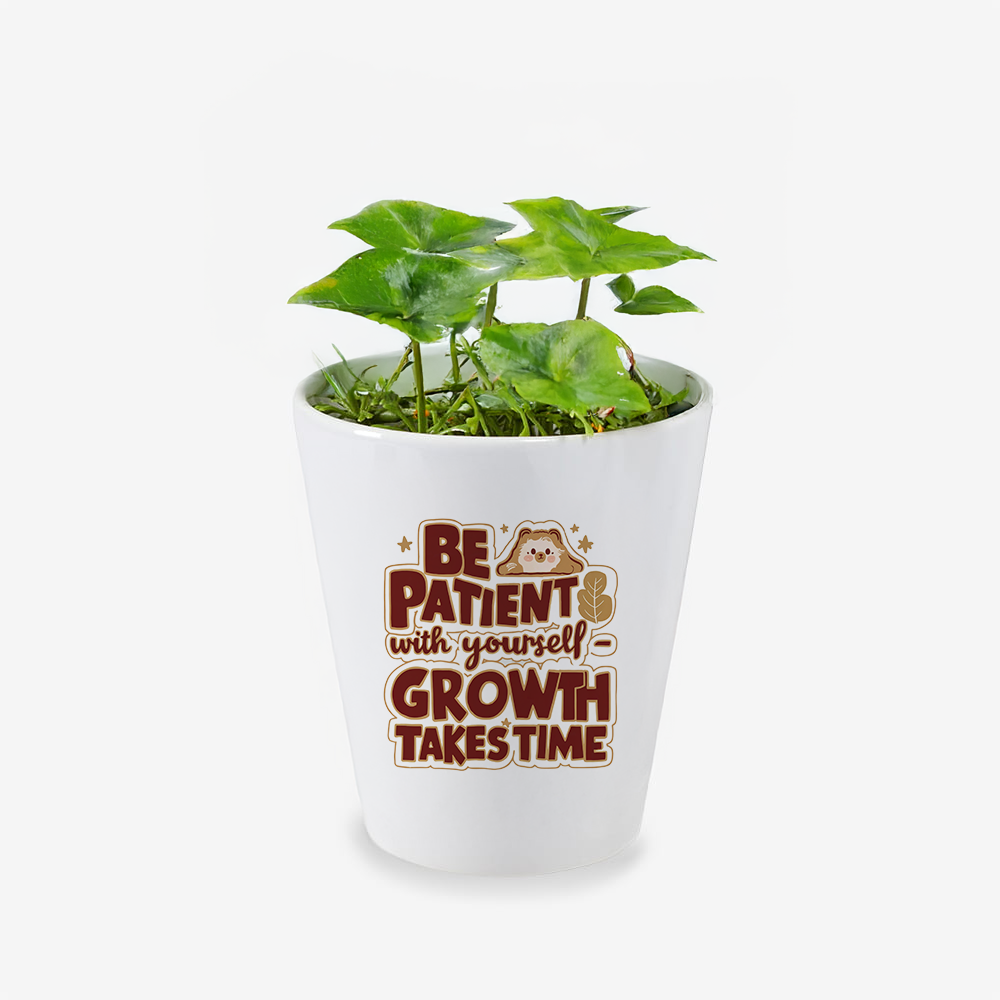 Be Patient With Yourself, Growth Takes Time Quote Ceramic Flower Pot