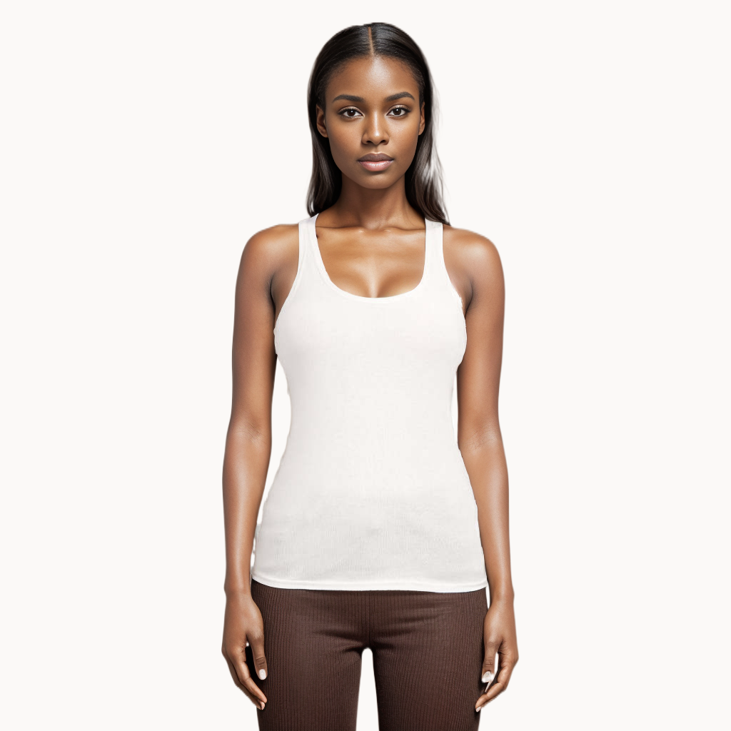 Ivory Sands Solid 100% Cotton Tank Top