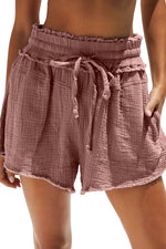 Night Shore Crinkled 100% Cotton Womens Shorts