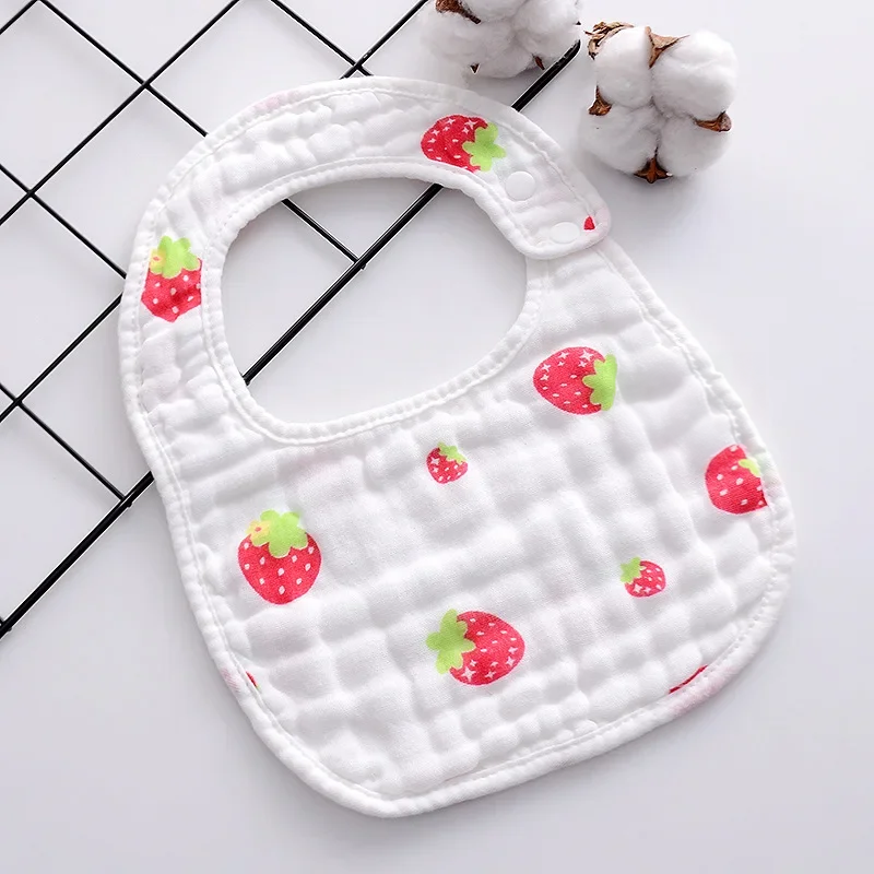 Strawberry Harvest U-Shaped Organic Cotton Baby Bib