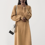 Camel Dusk Knit Cashmere Womens Dress