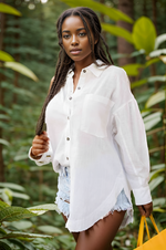 Pearl Mist Button Down 100% Cotton Shirt